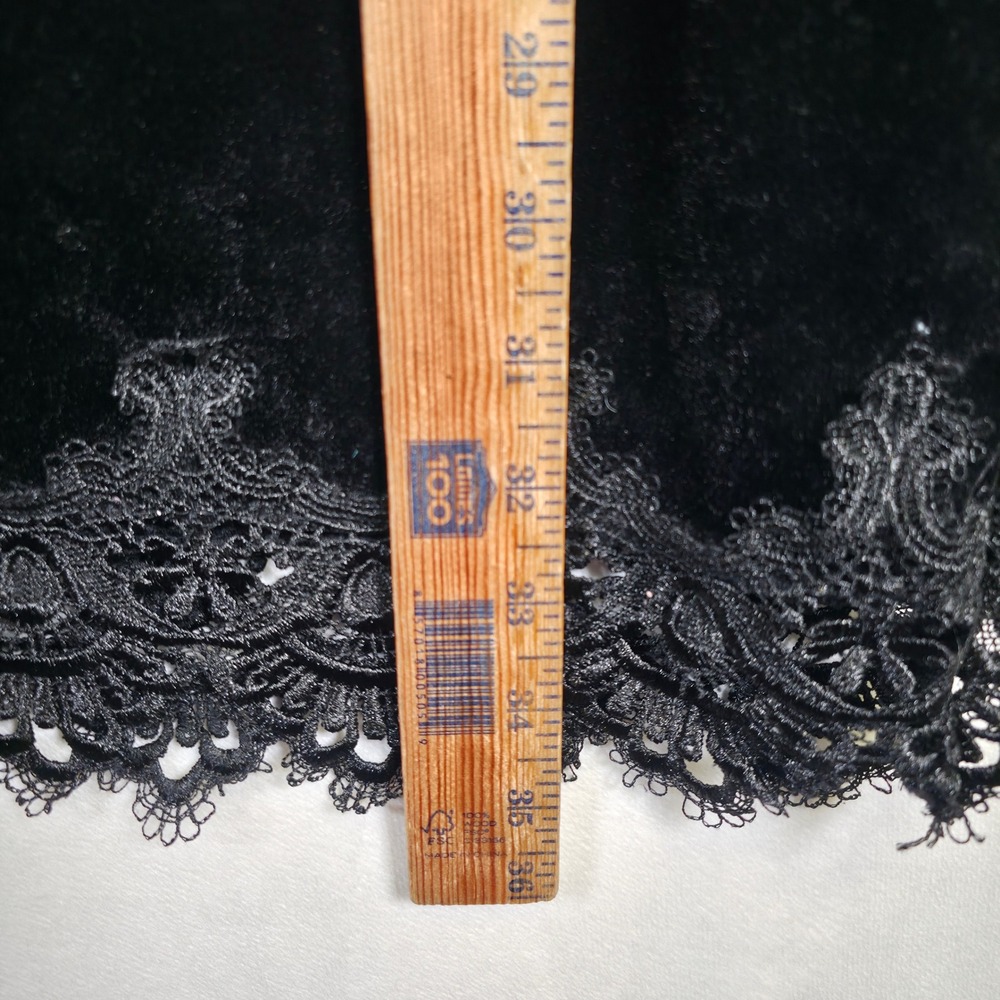 4SISNNA Velvet Lace Dress Womens S Black Gothic Romantic Dark WhimsigothY2K - Picture 5 of 16